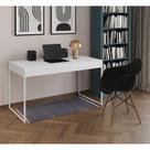 Escrivaninha Home Office Estilo Industrial Branca 137X53Cm Ferro Branco Com 1 Poltrona Preta Escrivaninha Home Office Estilo Industrial Branca 137X53Cm Ferro Branco Com 1 Poltrona Preta