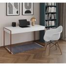 Escrivaninha Home Office Estilo Industrial Malta Branca 137x53cm Base Cobre com 1 Poltrona Branca Ea Escrivaninha Home Office Estilo Industrial Malta Branca 137x53cm Base Cobre com 1 Poltrona Branca Ea