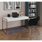 Escrivaninha Home Office Estilo Industrial Malta Branca 137x53cm Base Cobre com 1 Poltrona Preta Eam Escrivaninha Home Office Estilo Industrial Malta Branca 137x53cm Base Cobre com 1 Poltrona Preta Eam
