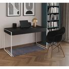 Escrivaninha Home Office Estilo Industrial Malta Preta 137x53cm Ferro Branco com 1 Poltrona Preta Ea Escrivaninha Home Office Estilo Industrial Malta Preta 137x53cm Ferro Branco com 1 Poltrona Preta Ea