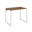 Escrivaninha Industrial Base Ferro Branco Tampo Mdp Amêndoa 110x50