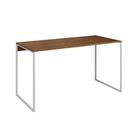 Escrivaninha Industrial Base Ferro Branco Tampo Mdp Amêndoa 137x60