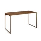 Escrivaninha Industrial Base Ferro Dourado Tampo Mdp Amêndoa 120x60
