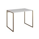 Escrivaninha Industrial Base Ferro Dourado Tampo Mdp Branco 90x50