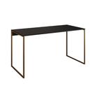 Escrivaninha Industrial Base Ferro Dourado Tampo Mdp Preto 120x60