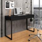Escrivaninha Industrial Cayman Com 2 Gavetas Preto Fosco - Móveis Arapongas