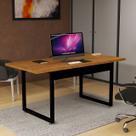 Escrivaninha Industrial Home Office Para Ambientes Compactos 120x80 Base De Ferro