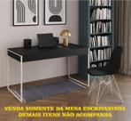 Escrivaninha Industrial Malta 137x53 Ferro Branco Tampo Preto