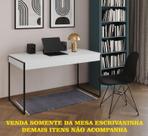 Escrivaninha Industrial Malta 137x53 Ferro Preto Tampo Branco