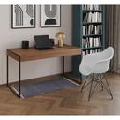 Escrivaninha Industrial Office Estudo Malta Amêndoa 137x53cm com 1 Poltrona Branca Eames Eiffel Base Escrivaninha Industrial Office Estudo Malta Amêndoa 137x53cm com 1 Poltrona Branca Eames Eiffel Base