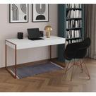 Escrivaninha Industrial Office Estudo Malta Branca 137X53Cm Com 1 Poltrona Preta Base C Cor: Branco Escrivaninha Industrial Office Estudo Malta Branca 137X53Cm Com 1 Poltrona Preta Base C Cor: Branco