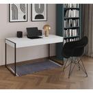 Escrivaninha Industrial Office Estudo Malta Branca 137X53Cm Com 1 Poltrona Preta Base F Cor: Branco Escrivaninha Industrial Office Estudo Malta Branca 137X53Cm Com 1 Poltrona Preta Base F Cor: Branco