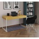 Escrivaninha Industrial Office Estudo Malta Canela 137X53Cm Com 1 Poltrona Preta Base F Cor: Canela