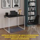 Escrivaninha Industrial Office Preta 90x53 Grécia Base Ferro Branco