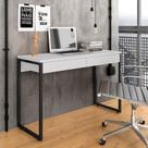 Escrivaninha Industrial Vancouver Com 2 Gavetas Preto Fosco/Branco - Móveis Arapongas Escrivaninha Industrial Vancouver Com 2 Gavetas Preto Fosco/Branco - Móveis Arapongas