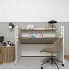 Escrivaninha Infantil com Regulagem de Altura 100cm MDF Branco E Carvalho Mel