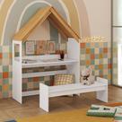 Escrivaninha Infantil Montessoriana Casinha em MDF Popy Móveis Peroba