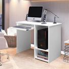 Escrivaninha Inglaterra para Computador com Prateleira, Trabalho, Mesa de Escritório Branco, Design Moderno
