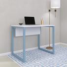 Escrivaninha M90/60p25tub 90cm Industrial Branco E Azul Dali