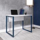 Escrivaninha M90/60p25tub 90cm Industrial Branco E Azul Delrei