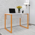 Escrivaninha M90/60p25tub 90cm Industrial Branco E Laranja Picasso
