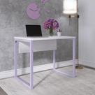 Escrivaninha M90/60p25tub 90cm Industrial Branco E Lilas