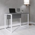 Escrivaninha M90/60p25tub 90cm Industrial Grafito E Branco
