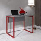 Escrivaninha M90/60P25TUB 90cm Industrial Grafito e Vermelho Cinza