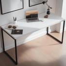 Escrivaninha Maclavi Móveis Mesa para Escritorio Industrial MDF de 150cm x 60cm Branco