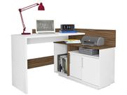 Escrivaninha Mega Office 2 Portas Branco/Amendoa - Olivar Móveis Escrivaninha Mega Office 2 Portas Branco/Amendoa - Olivar Móveis