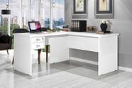 Escrivaninha mesa computador em L Branca 02 gavetas oferta
