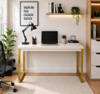 Escrivaninha Mesa Computador Estudo Office Aparador Pés Aço Escrivaninha Mesa Computador Estudo Office Aparador Pés Aço