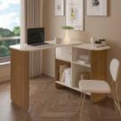 Escrivaninha Mesa de Computador Tampo Rotatório Flexível com Nichos Nomad