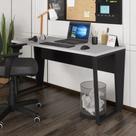 Escrivaninha Mesa De Escritório 135cm Multimóveis Cr25328 Cinza Preto