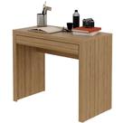 Escrivaninha Mesa De Escritório 90 Cm 1 Gaveta Amêndoa