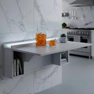 Escrivaninha Mesa Dobrável com Nichos e Led Frio Neon 78,5cm Branco