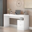 Escrivaninha Mesa Escritório 100% Funzionale 1350 2 Gavetas 135cm MDF Branco