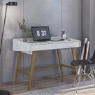 Escrivaninha Mesa Escritório 100% Retrô Havana 2 Gavetas 110cm Branco E Marrom