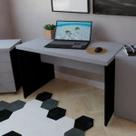 Escrivaninha Mesa Escritório 100CMX60CM 100cm Preto e Cinza Cristal Escrivaninha Mesa Escritório 100CMX60CM 100cm Preto e Cinza Cristal