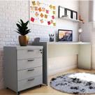Escrivaninha Mesa Escritório 120cmx42cm 120cm Cinza Cristal