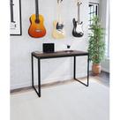 Escrivaninha Mesa Escritório 120x45 120cm Preto Fosco E Nogal