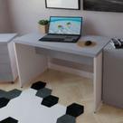 Escrivaninha Mesa Escritório 130cmx60cm 130cm Branco E Cinza Cristal