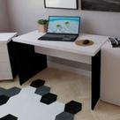 Escrivaninha Mesa Escritório 130cmx60cm 130cm Preto E Branco