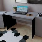 Escrivaninha Mesa Escritório 130cmx60cm 130cm Preto E Cinza Cristal
