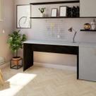 Escrivaninha Mesa Escritório 140CMX47CM 140cm Preto e Cinza Cristal Escrivaninha Mesa Escritório 140CMX47CM 140cm Preto e Cinza Cristal