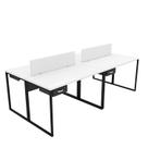 Escrivaninha Mesa Escritório 4 Gavetas 4 Lugares 240cm Industrial Branco Escrivaninha Mesa Escritório 4 Gavetas 4 Lugares 240cm Industrial Branco