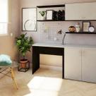 Escrivaninha Mesa Escritório 80cmx47cm 80cm Preto E Cinza Cristal Escrivaninha Mesa Escritório 80cmx47cm 80cm Preto E Cinza Cristal