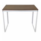 Escrivaninha Mesa Escritório 90x45 90cm Branco E Nogal