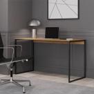 Escrivaninha Mesa Escritório Cassiane 120cm Industrial Preto Fosco E Elmo
