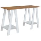 Escrivaninha Mesa Escritorio Cavalete 2 Prateleiras Mell Branco B61 NOVAM